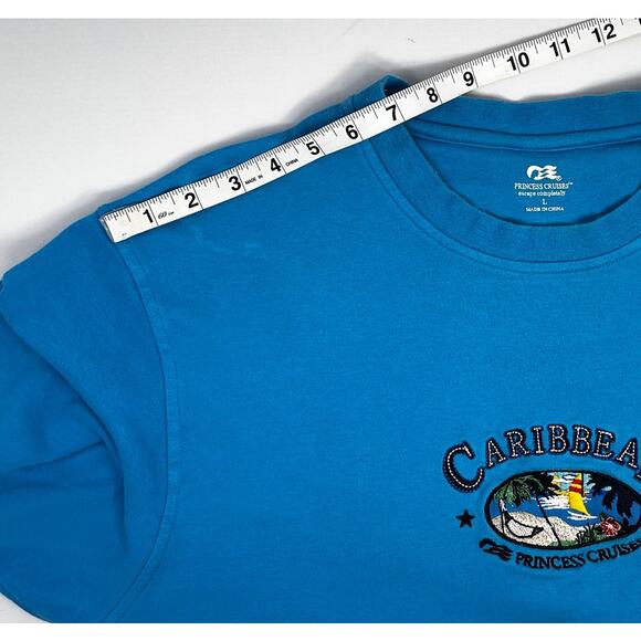 Princess Cruises Carribean Embroidered Tshirt Size Large PreOwned in fair - Picture 8 of 13